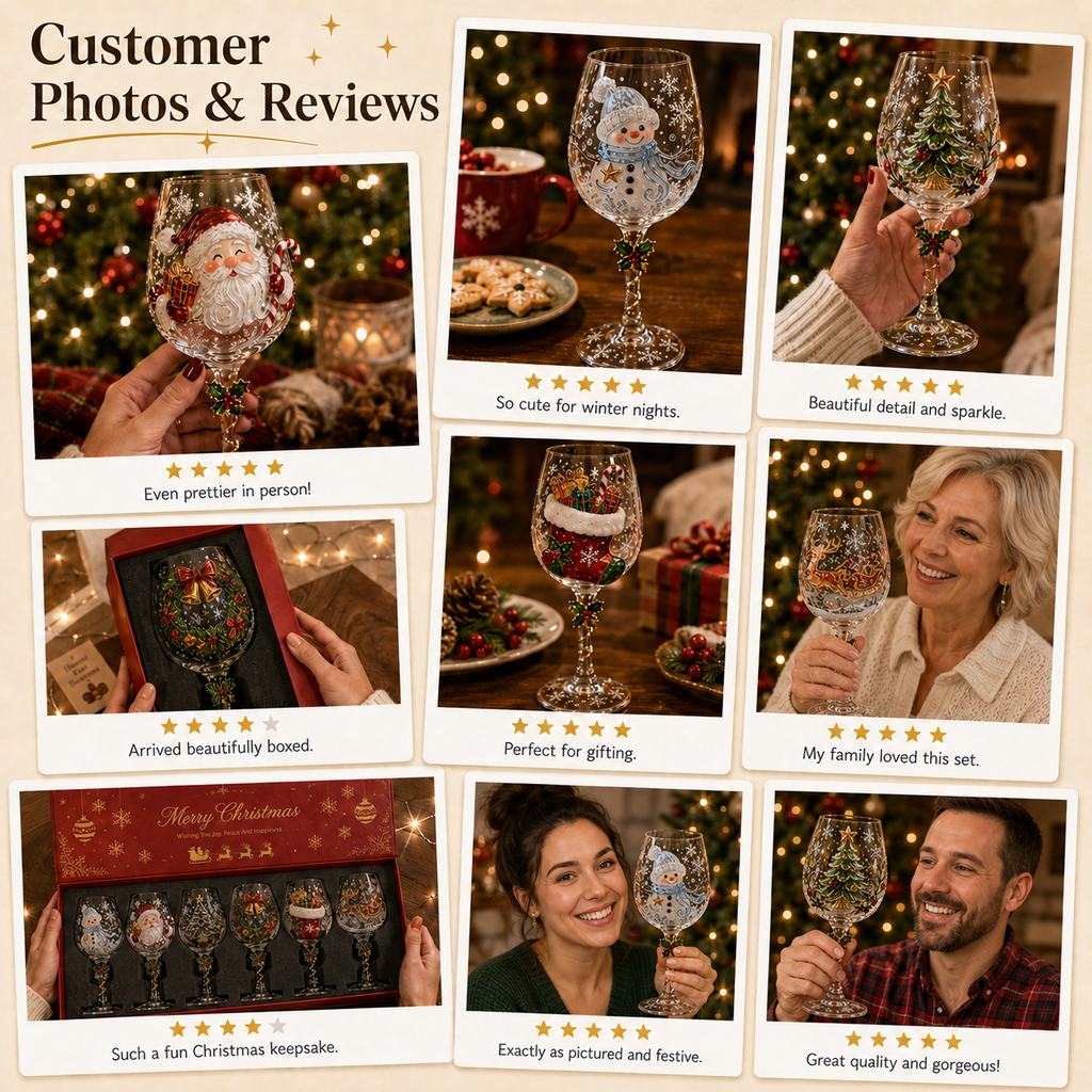 🎁Christmas Wine Glass Collection Gift Box Set✨