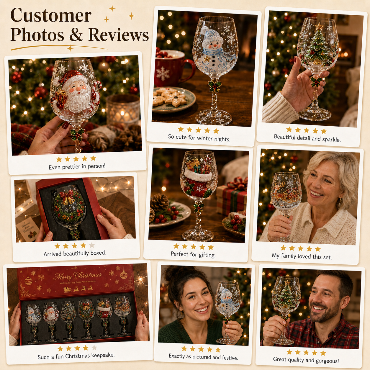 🎁Christmas Wine Glass Collection Gift Box Set✨