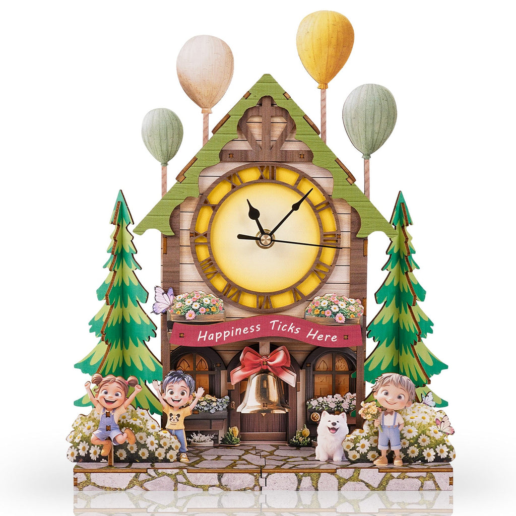 Balloon Cabin – DIY Wooden Clock, 3D Puzzle Craft Kit