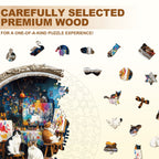 Cat Art Studio Wooden Jigsaw Puzzle