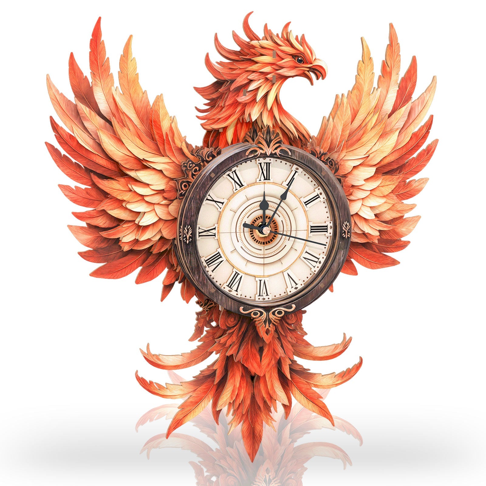 Fire Phoenix – DIY Wooden Clock, 3D Puzzle Craft Kit