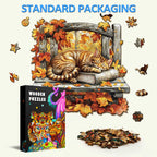 Resting Cat Wooden Jigsaw Puzzle