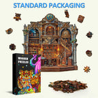 Gothic Revival Bookstore Wooden Jigsaw Puzzle