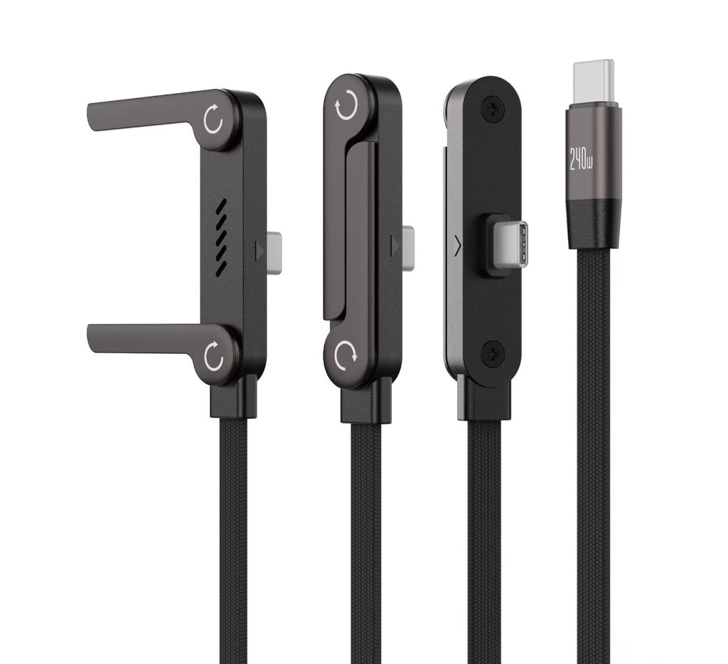 240W 2-in-1 Charging Cable with Built-In Phone Stand