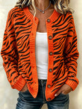 Women'S Casual Football Print Knitted Cardigan Top