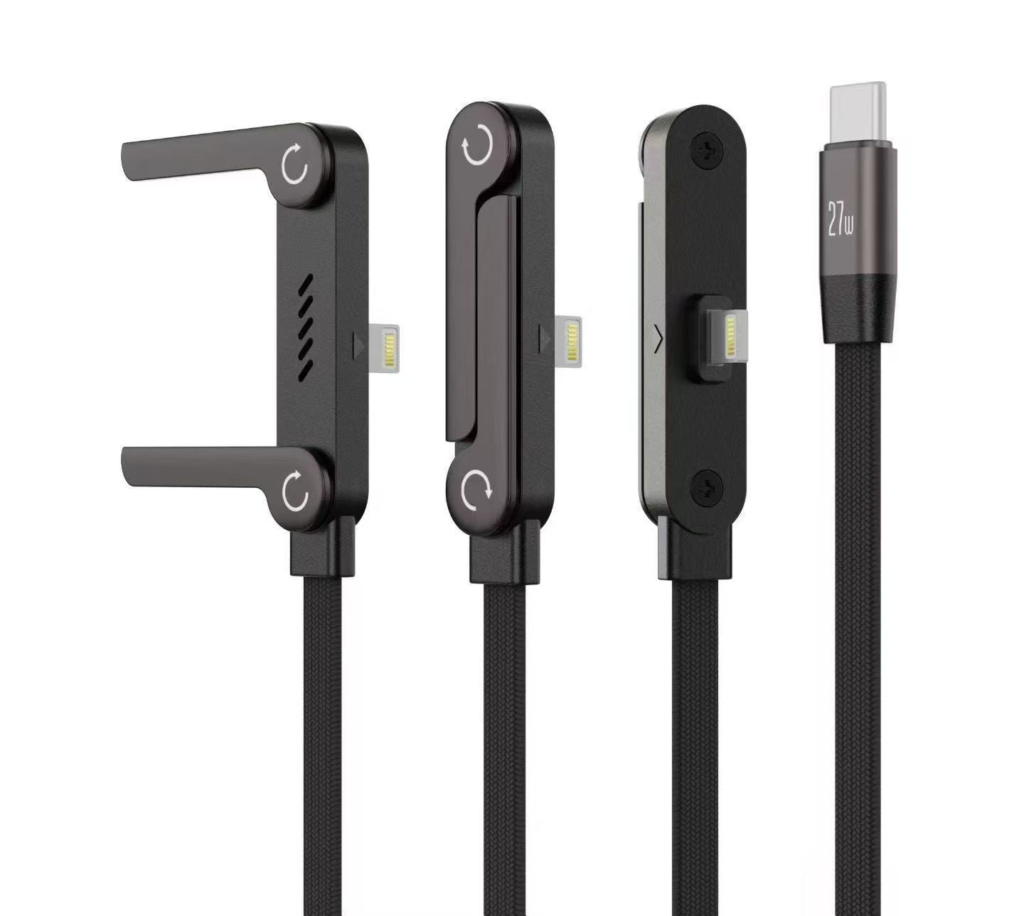 240W 2-in-1 Charging Cable with Built-In Phone Stand
