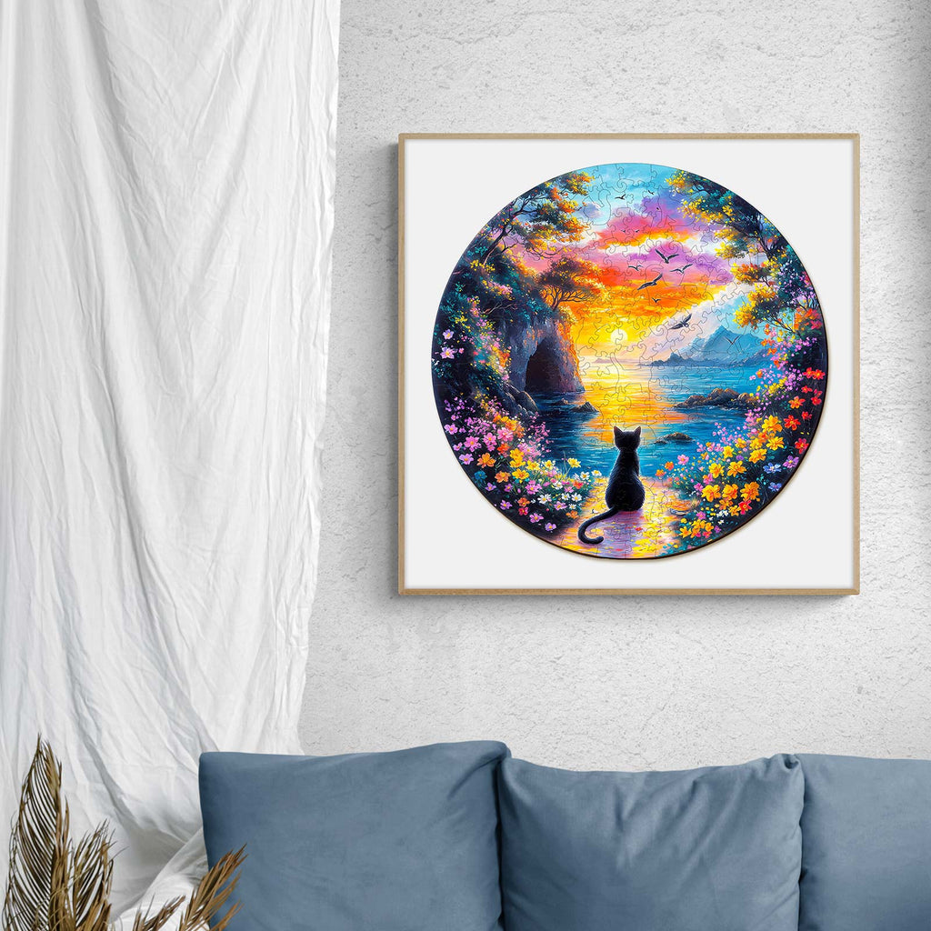 Sunset Kitten Wooden Jigsaw Puzzle