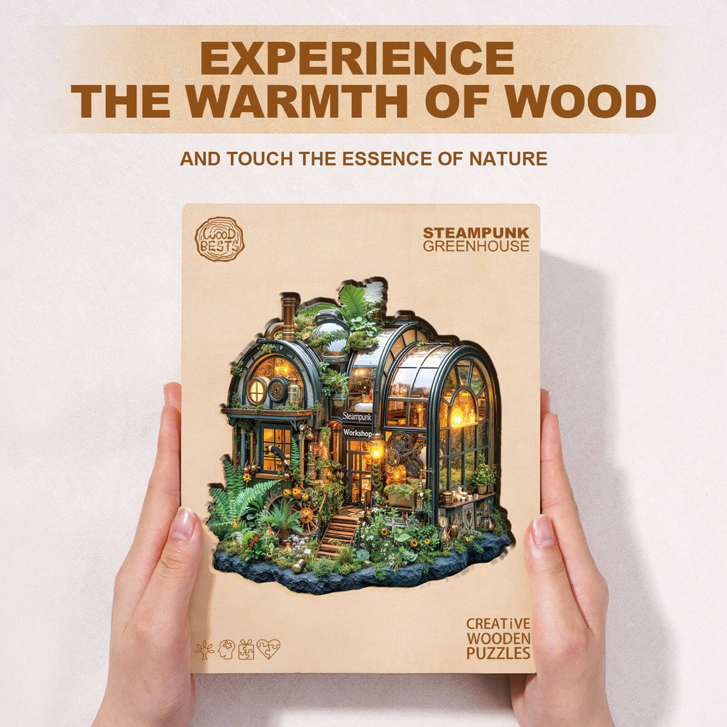 Steampunk greenhouse Wooden Jigsaw Puzzle