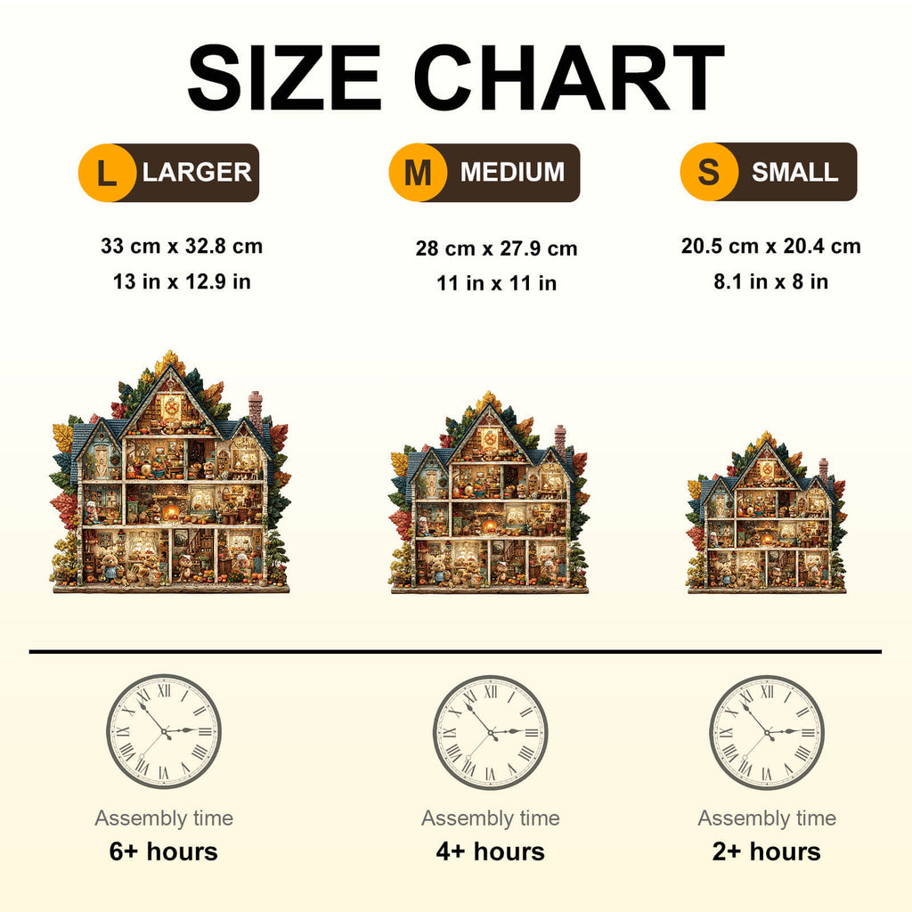 Bear's House - Thanksgiving Day Wooden Jigsaw Puzzle