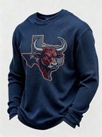 Men's Houston Texans Football Bull Texas Map Printed T-shirt