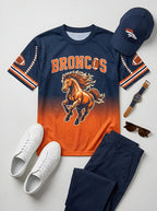 Men's Denver Broncos Football Horse Logo Printed T-shirt