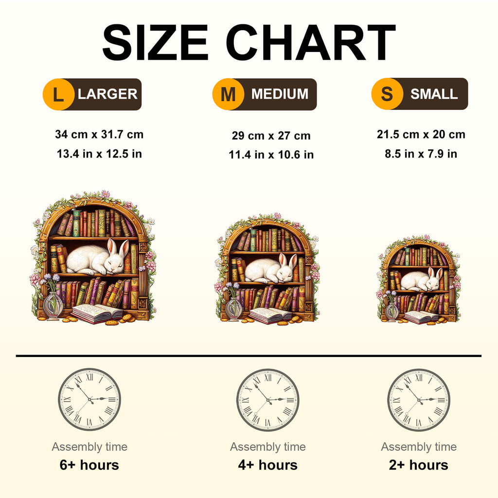 Sleep Library-Rabbit Wooden Jigsaw Puzzle
