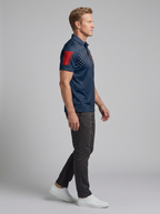 Men's Houston Football Fan H-Town Bull Flag Printed Polo Shirt