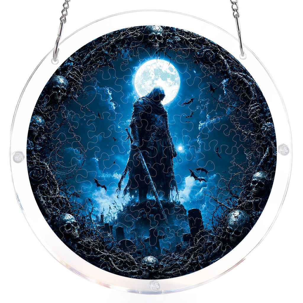 Moonlit Guardian Light Suncatcher-Acrylic Window Art