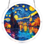 Starlit Village Light Suncatcher-Acrylic Window Art