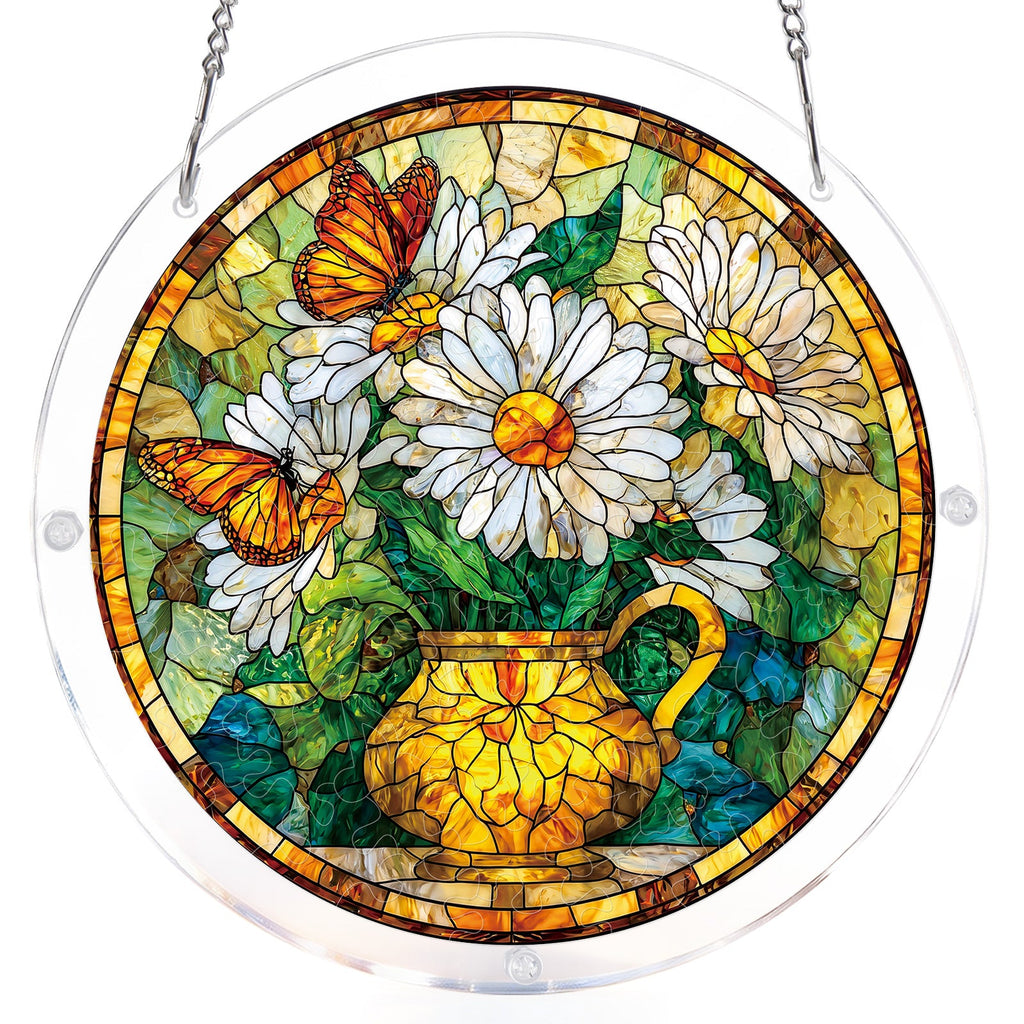 Daisy Butterfly Garden Light Suncatcher-Acrylic Window Art