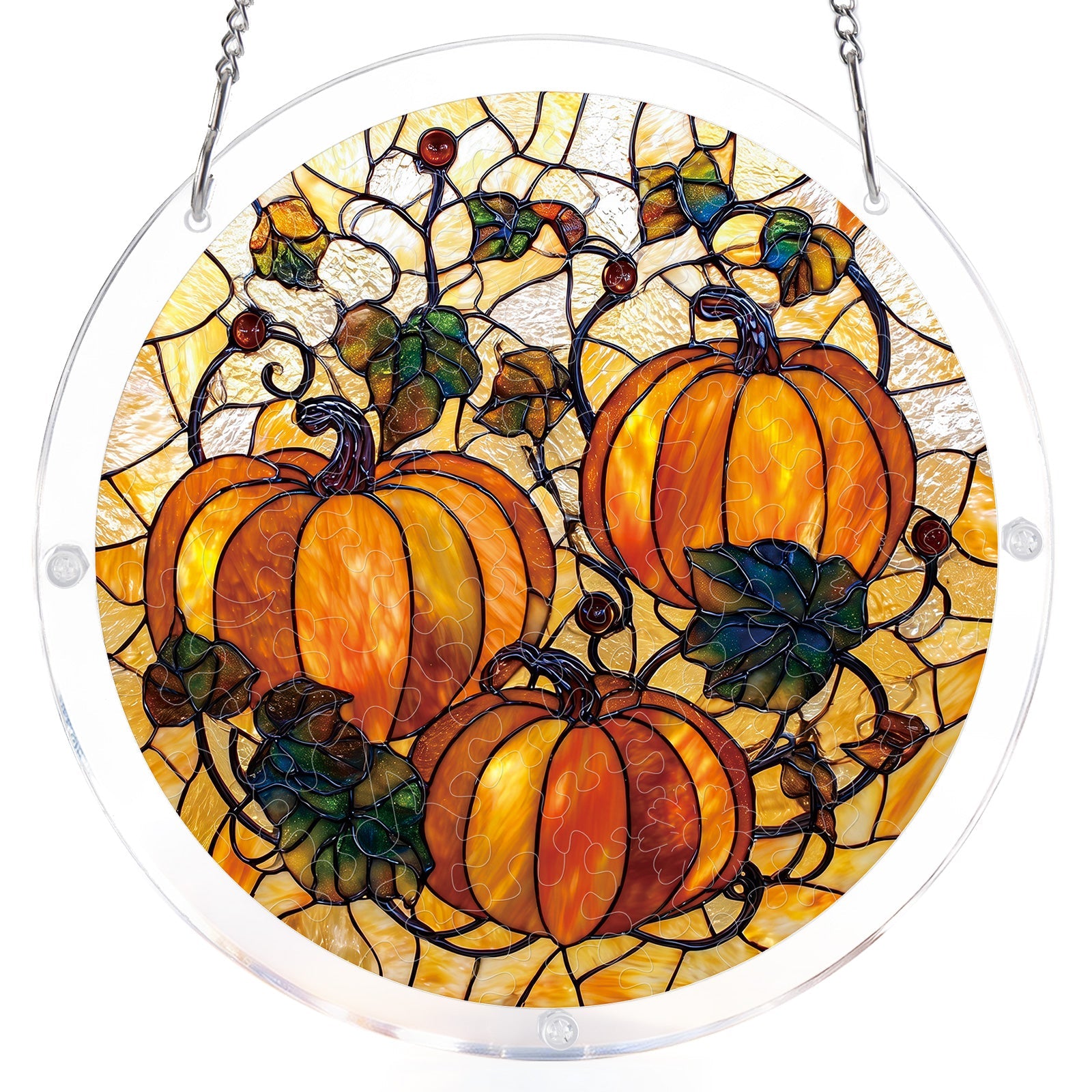 Harvest Pumpkin Light Suncatcher-Acrylic Window Art