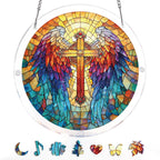 Rainbow Angel Cross Light Suncatcher-Acrylic Window Art