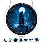 Moonlit Guardian Light Suncatcher-Acrylic Window Art