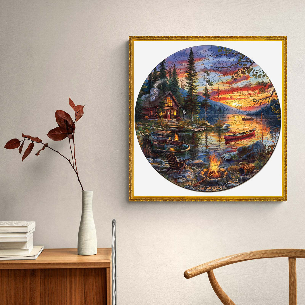 Canoe Lake-2 Wooden Jigsaw Puzzle