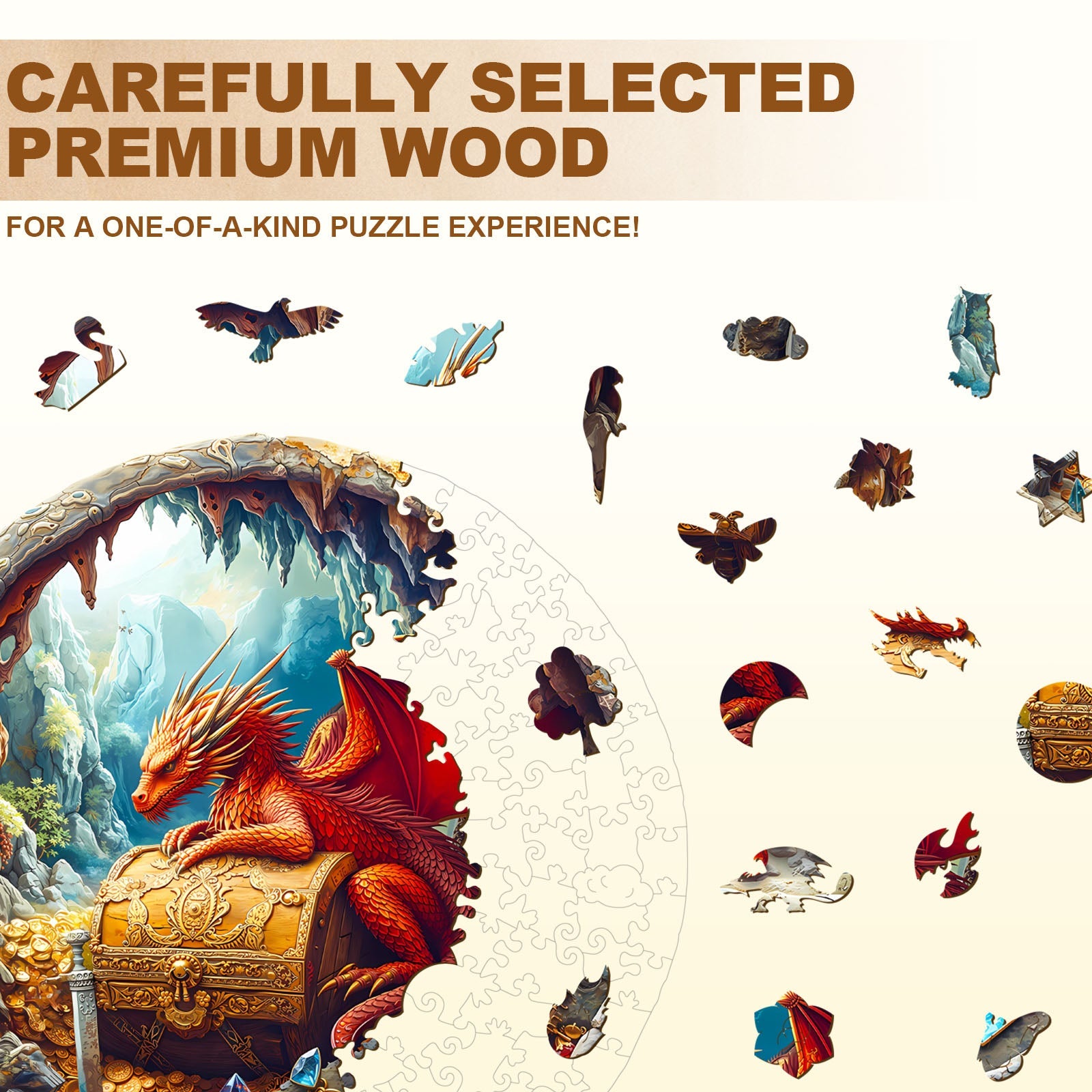 Dragon's Treasure Wooden Jigsaw Puzzle