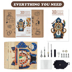 Octopus Sea Monster  – DIY Wooden Clock, 3D Puzzle Craft Kit