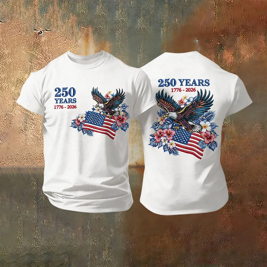 Men'S Retro American Independence Day Printed Short Sleeved T-Shirt