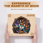 Cat Library Adventure Wooden Jigsaw Puzzle