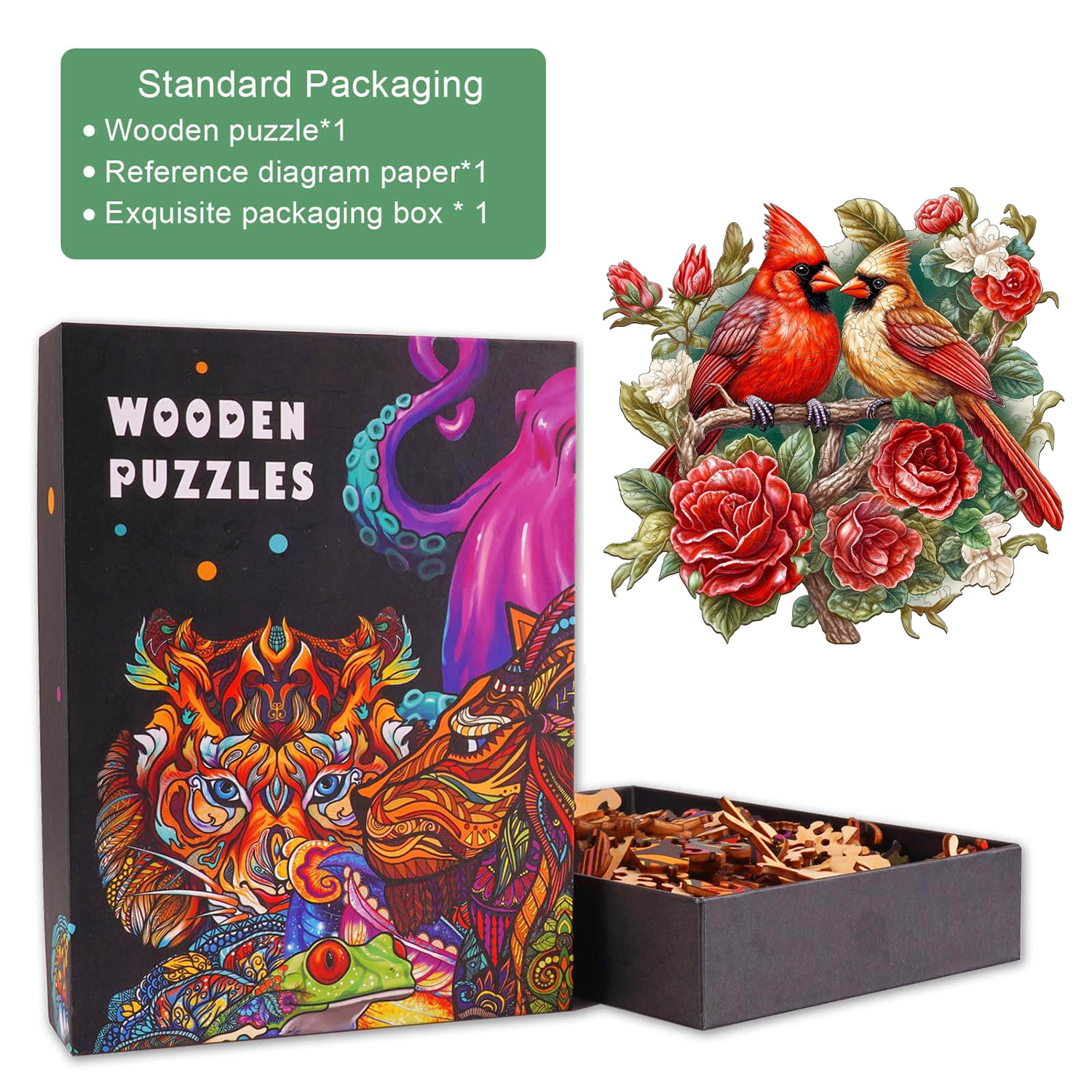 Beautiful Cardinal Wooden Jigsaw Puzzle