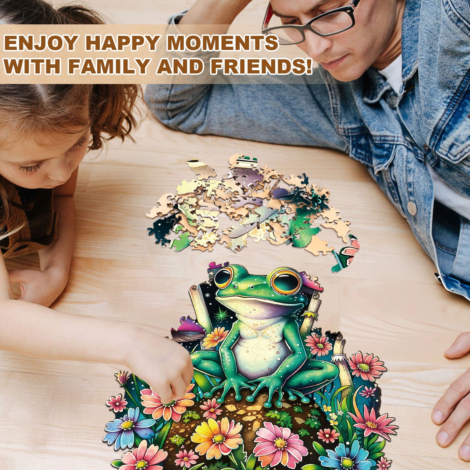 Stardew Garden Frog Wooden Jigsaw Puzzle