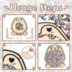 Cute Lover Penguin Shaped Wooden Jigsaw Puzzle