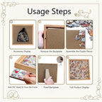 175 Pcs Morandi-Colored Cute Cat Shaped Square Wooden Jigsaw Puzzle