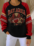Women'S Casual Rugby Round Neck Long Sleeved Sportswear