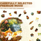 Garden nap kitten Wooden Jigsaw Puzzle
