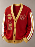 Men'S Sports Football Long Sleeved Cardigan