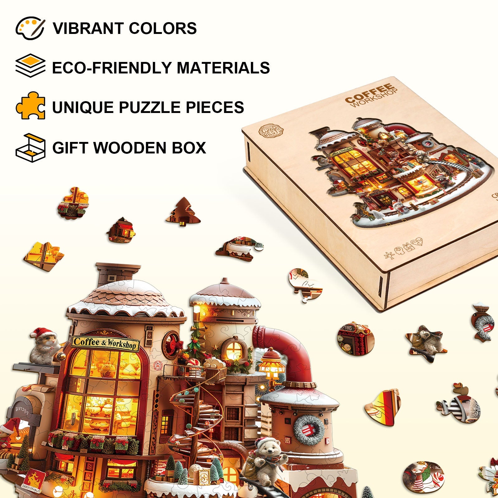 Coffee Workshop Wooden Jigsaw Puzzle