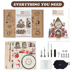 Christmas House– DIY Wooden Clock, 3D Puzzle Craft Kit