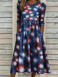 Women'S Fireworks Printed Casual Dress