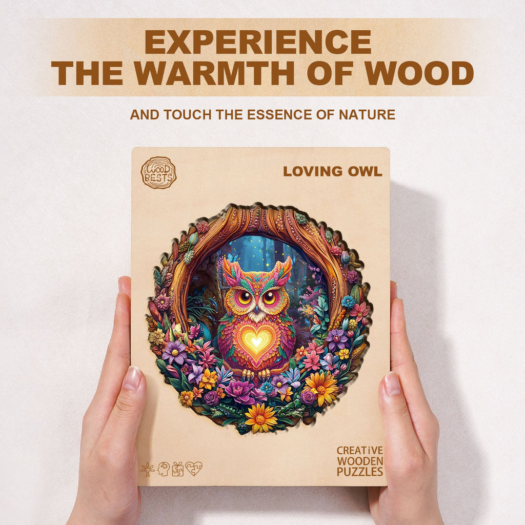 Loving Owl Wooden Jigsaw Puzzle
