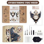 Eagle– DIY Wooden Clock, 3D Puzzle Craft Kit