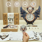 Eagle– DIY Wooden Clock, 3D Puzzle Craft Kit
