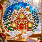 Christmas Acrylic Jigsaw Puzzle Suncatcher - Gingerbread House