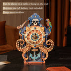 Octopus Sea Monster  – DIY Wooden Clock, 3D Puzzle Craft Kit