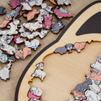 Morandi-Colored Cute Dog Shaped Wooden Jigsaw Puzzle