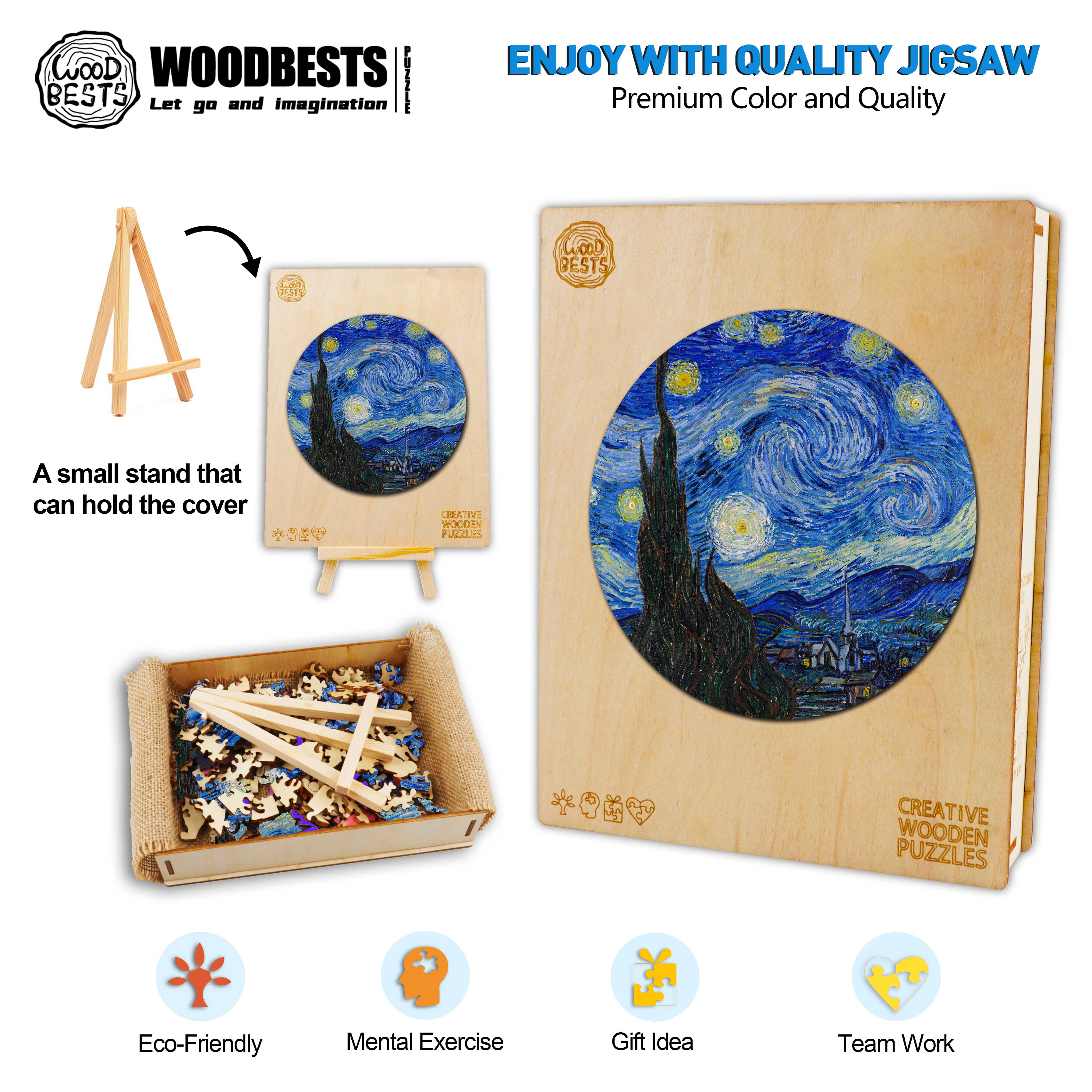 The Starry Night Wooden Jigsaw Puzzle