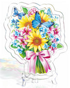 Acrylic Tabletop Suncatcher - Sunflower & Butterfly Bouquet