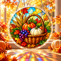 Tanksgiving Acrylic Jigsaw Puzzle Suncatcher -  Blessed Harvest Basket