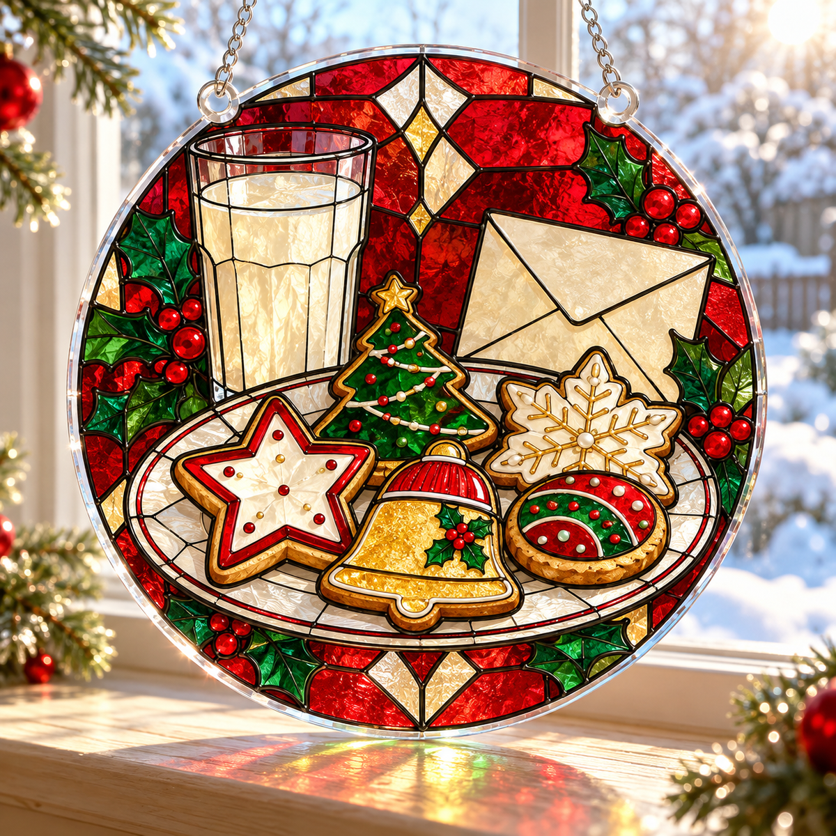 Christmas Acrylic Jigsaw Puzzle Suncatcher - Cookies for Santa