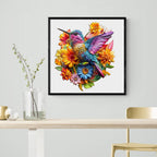 Hummingbird and Flowers Wooden Jigsaw Puzzle