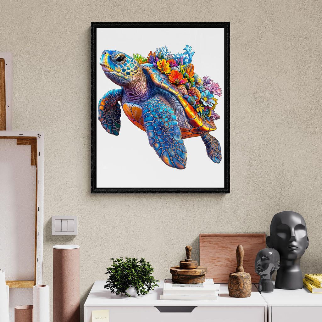 Coral and Turtle Wooden Jigsaw Puzzle